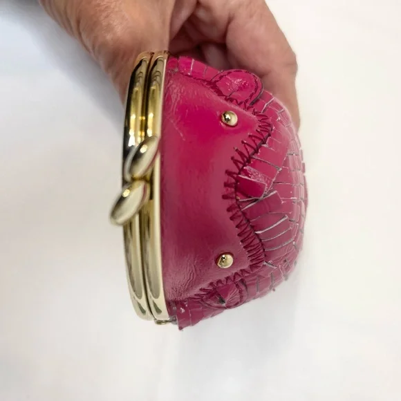 Kate Spade Rare Vintage Hedgehog Leather Coin Purse Berry Pink Collectors Item - Picture 8 of 10